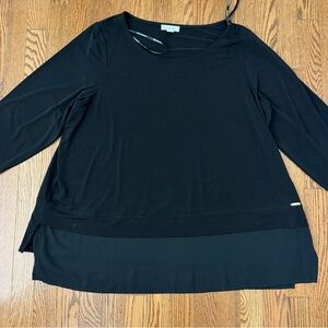 Calvin Klein Black Tunic Top Women’s 1X Plus Size Minimalist